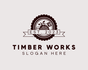 Lumber - Woodcutting Lumber Badge logo design