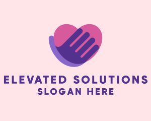 High - Hand Heart Love logo design