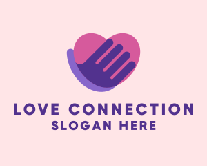 Hand Heart Love logo design