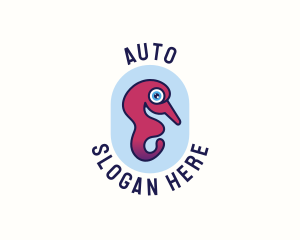 Aquatic Marine Seahorse logo design