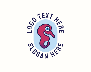 Seafood - Aquatic Marine Seahorse logo design