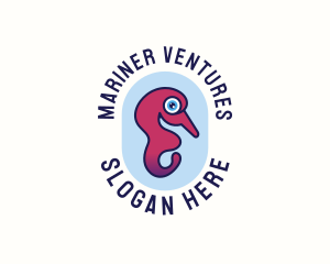 Aquatic Marine Seahorse logo design