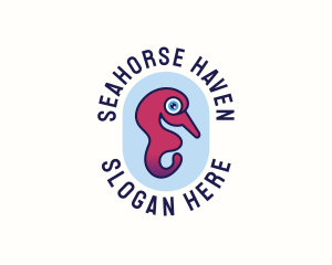Aquatic Marine Seahorse logo design