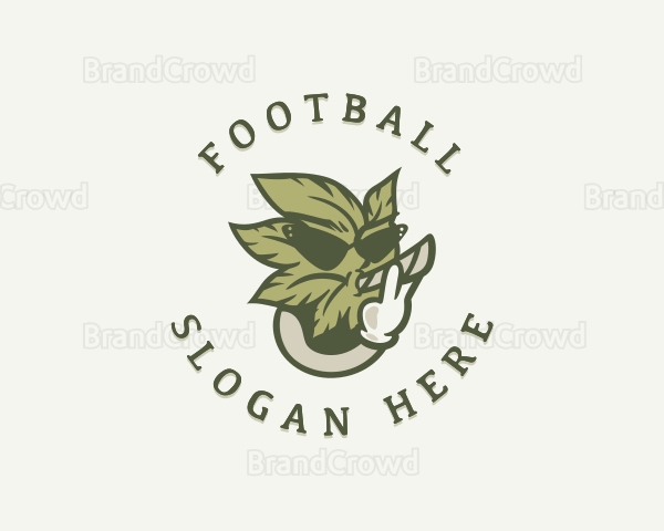 Smoking Marijuana Leaf Logo