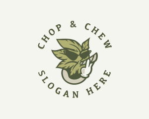 Plantation - Smoking Marijuana Leaf logo design