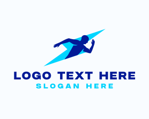 Running - Fast Human Lightning logo design