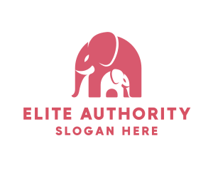 Cute Pink Elephant Zoo logo design