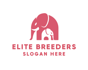 Cute Pink Elephant Zoo logo design