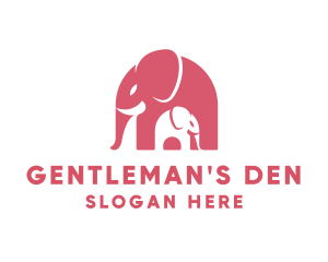 Cute Pink Elephant Zoo logo design