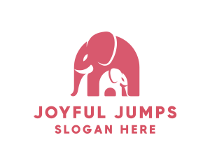 Cute Pink Elephant Zoo logo design