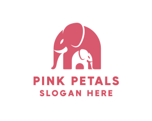 Pink - Cute Pink Elephant Zoo logo design