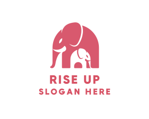 Cute Pink Elephant Zoo logo design