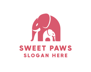 Cute - Cute Pink Elephant Zoo logo design