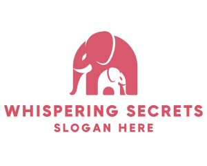 Cute Pink Elephant Zoo logo design