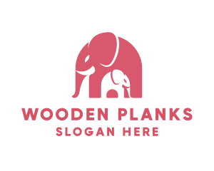 Cute Pink Elephant Zoo logo design