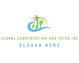 Palm Tree - Paradise Resort Tour logo design