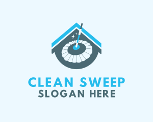 Mopping - Home Mop Cleaning logo design