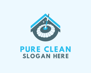 Home Mop Cleaning logo design