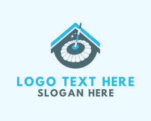 Home Cleaning - Home Mop Cleaning logo design
