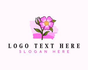 Wild Rose Iowa Flower Logo