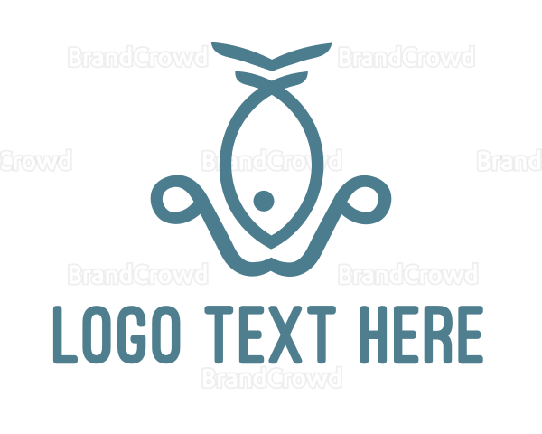 Teal Fish Anchor Logo