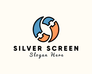 Film Strip Swirl logo design