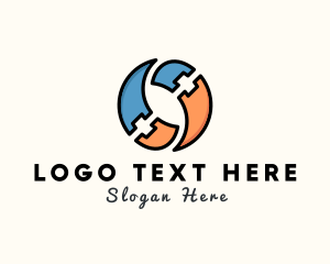 Vlogger - Film Strip Swirl logo design