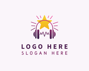 Music Headphones Audio Logo