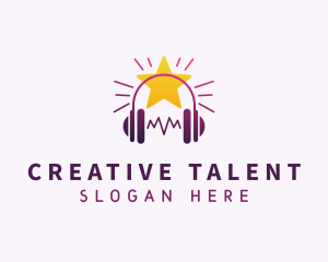 Talent - Music Headphones Audio logo design