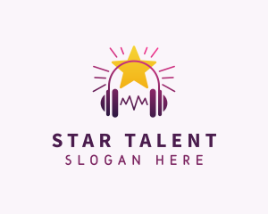 Talent - Music Headphones Audio logo design