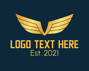 Avian - Gold Auto Aviation Wings logo design