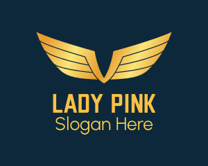 Gold Auto Aviation Wings  Logo