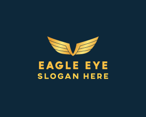 Gold Auto Aviation Wings  logo design