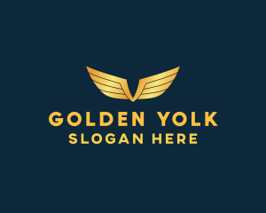 Gold Auto Aviation Wings  logo design