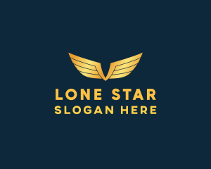 Gold Auto Aviation Wings  logo design