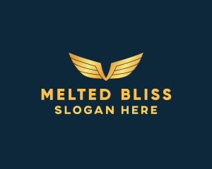 Gold Auto Aviation Wings  logo design