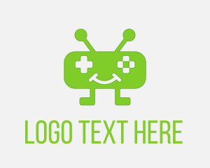 Controller - Cute Green Robot logo design