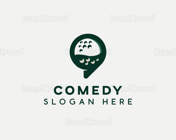 Golf Ball Speech Bubble Logo