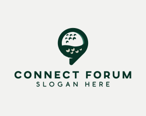 Forum - Golf Ball Speech Bubble logo design