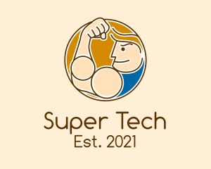 Super - Super Dad Muscle logo design