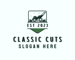 Lawn Mower Grass Cutting logo design