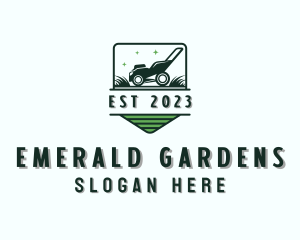 Lawn Mower Grass Cutting logo design