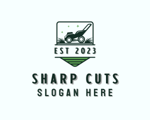 Lawn Mower Grass Cutting logo design