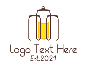 Liquor Store - Canned Beer Line Art logo design