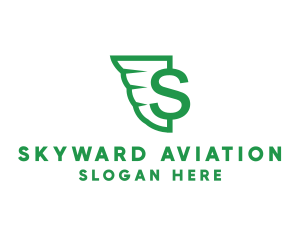 Aviation Wing Letter S logo design