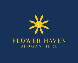 Organic Flower Sun logo design