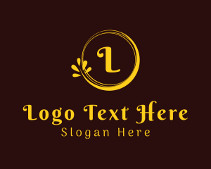 Golden - Organic Wreath Spa logo design