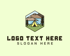 Retreat - Mountain Adventure Tent logo design