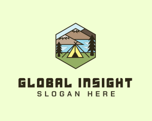 Stream - Mountain Adventure Tent logo design
