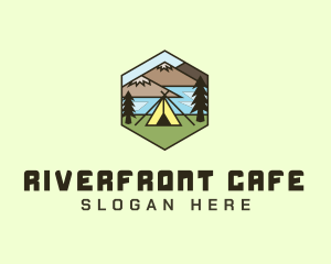 Riverside - Mountain Adventure Tent logo design